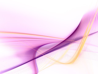 Abstract background element. Fractal graphics series. Three-dimensional composition of glowing lines and halftone effects. Information and energy concept.Violet, yellow and white colors.