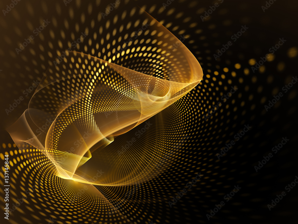 Poster abstract background element. fractal graphics series. three-dimensional composition of glowing lines