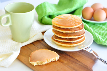 Fototapeta na wymiar Pancakes for breakfast