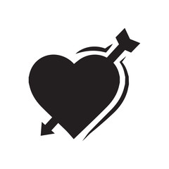valentines heart arrow black icon