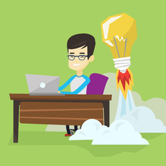 Successful business idea vector illustration.