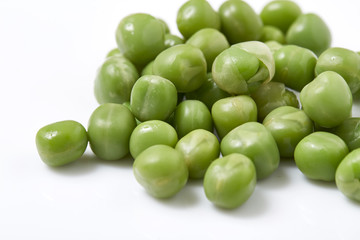 Ripe pea vegetable. Isolated on white background