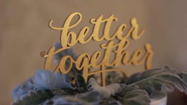 "Better Together" wedding cake topper