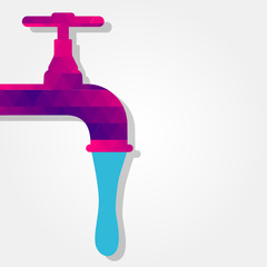 Faucet with colorful triangles