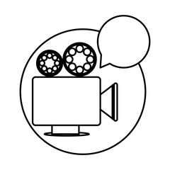 recorder bubble short film icon, vector illustration design