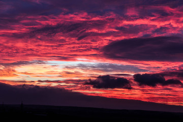 red and purple sunset