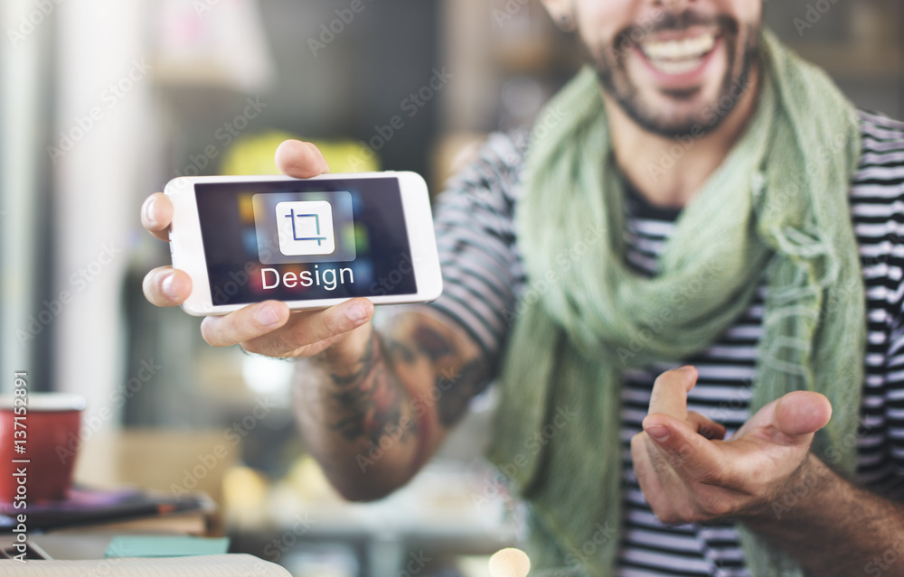 Poster design software resize icon concept