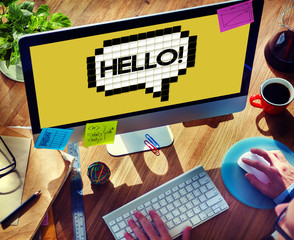 Hello Speech Bubble Technology Graphic Concept