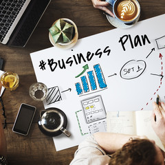 Business plan flowchart drawing sketch