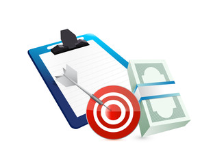clipboard cash target concept illustration design