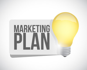 marketing plan light bulb sign concept