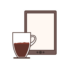 coffee espresso technology communication icon, vector illustration