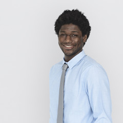 African Descent Man Smiling Side Concept
