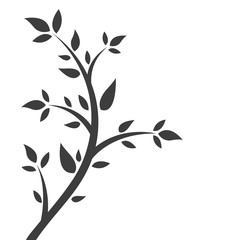 Abstract illustration - silhouette of a young tree, bush.