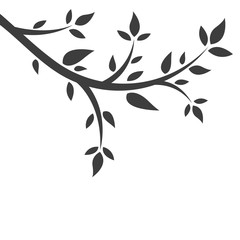 Abstract illustration - silhouette of a young tree, bush.