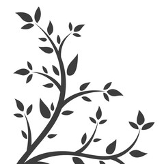 Abstract illustration - silhouette of a young tree, bush.