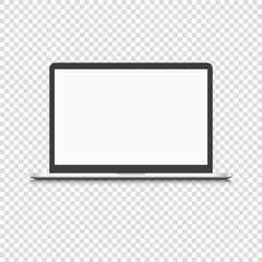 Modern laptop computer isolated on transparent background