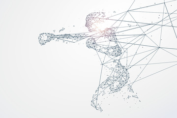 Sports Graphics particles, Network connection turned into, vector illustration.