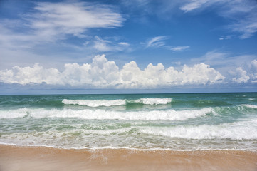 Summer time beautiful waves on the beach