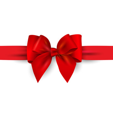 Red  gift bow with ribbon isolated on white