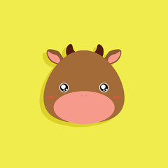 Cartoon cow face