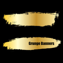 gold vector template set of grunge banners abstract backgrounds for promotion
