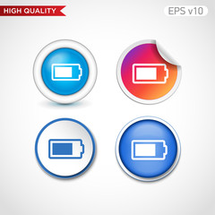 Battery level icon. Button with battery level icon. Modern UI vector.