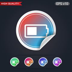 Battery level icon. Button with battery level icon. Modern UI vector.