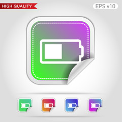 Fototapeta premium Battery level icon. Button with battery level icon. Modern UI vector.