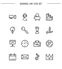 Business flat icon set.