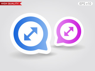 Diagonal arrows icon. Button with arrows icon. Modern UI vector.