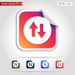 Up and down arrows icon. Button with arrows level icon. Modern UI vector.