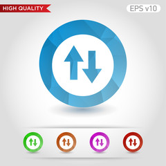 Up and down arrows icon. Button with arrows level icon. Modern UI vector.