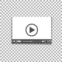 Video player on background isolate, stylish vector illustration