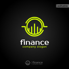 circle finance logo. modern eye catching logo with green color