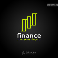 statistic finance logo. modern eye catching logo with green color