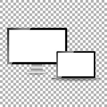 Monitor notebook on isolate background, vector illustration