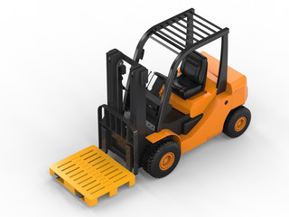 forklift truck with yellow pallet