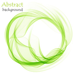 Abstract background with green waves