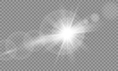 Vector transparent sunlight special lens flare light effect.