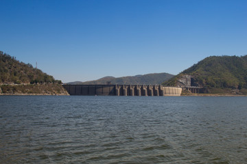 Fototapeta na wymiar The view from behind Bhumibol Dam in Tak province.