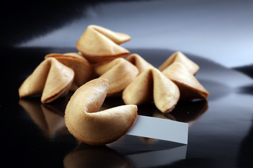 Many Chinese fortune cookie paper with prediction