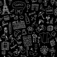 France sketch, seamless pattern for your design