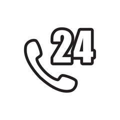 24 hours support icon illustration