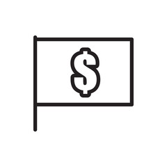 flag with dollar icon illustration