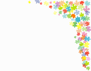 Vector Abstract colorful background made from white puzzle pieces and place for your content
