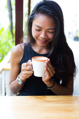 Young girl at a cafe 