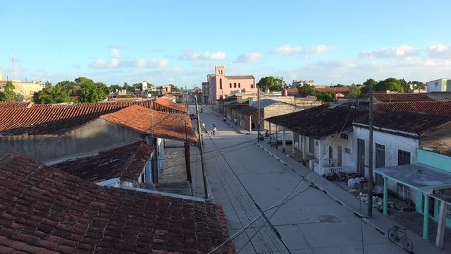 Caibarien cityscape with tile roofs. Villa Clara, Cuba