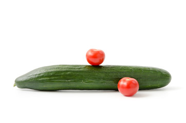 Gurke und Tomaten