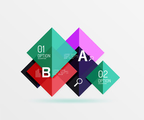 Overlapping square infographics